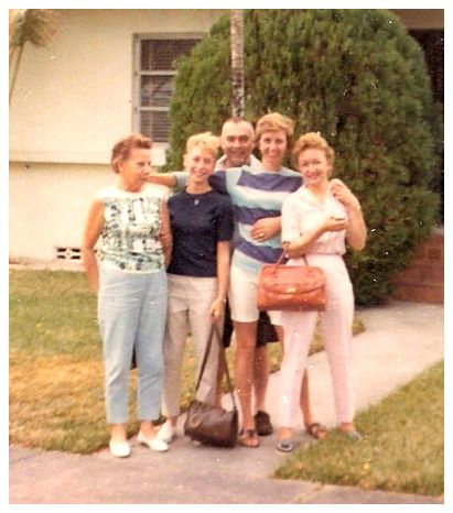 1965 - cousin Louise. niece Suzi. x., x, sister Eileen - visiting them in Florida.jpg